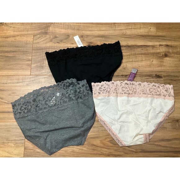 NWT Adore Me Joanie Grey Cotton Pack Boyshort  3- Pack Medium  Size 8-10 - Picture 2 of 6